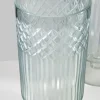 13in Tall Harem Cut Work Hurricane Glass Vase