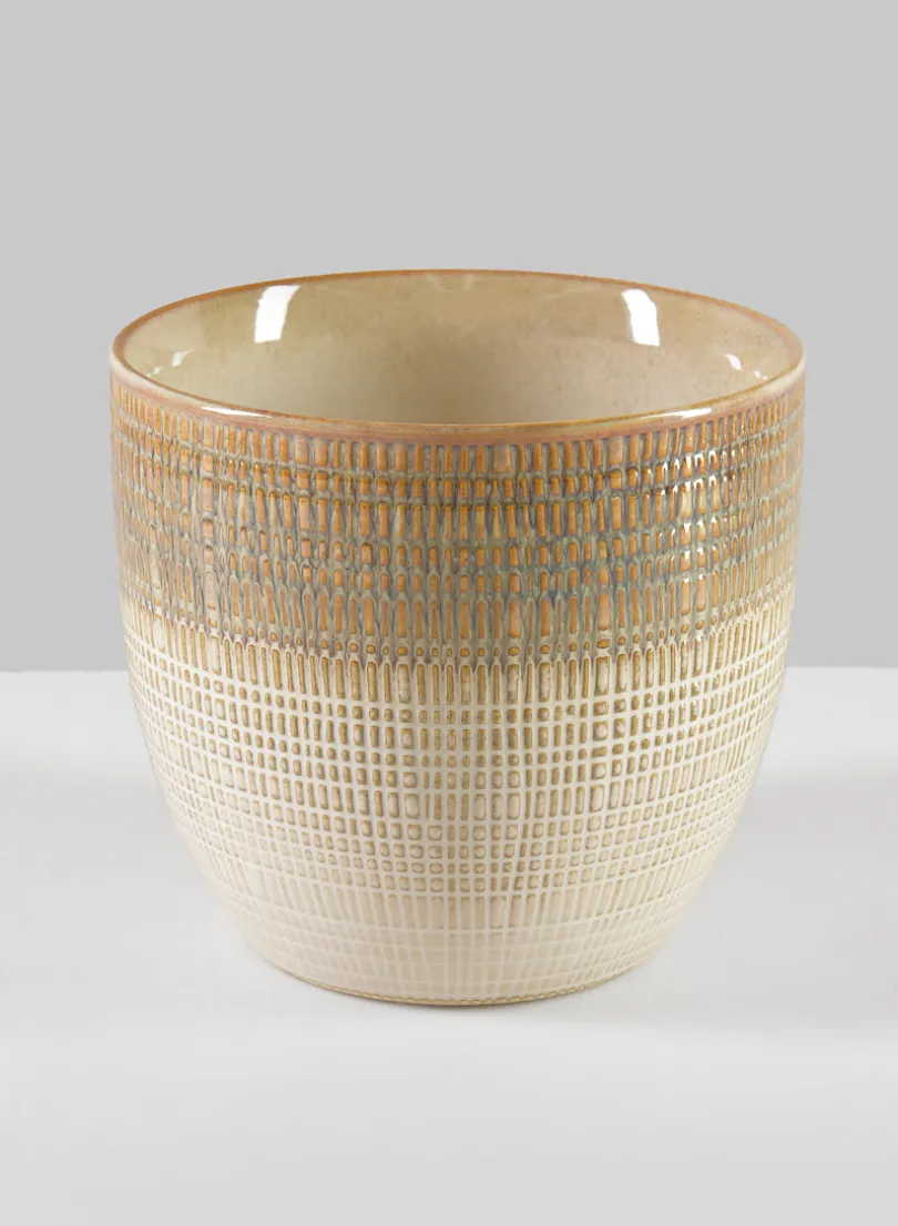 5in Tall Hinata Running Glazed Cachepot