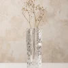 8in Tall Ice Block Deco Glass Vase