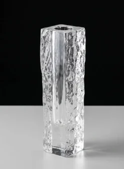 8in Tall Ice Block Deco Glass Vase