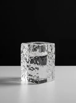 2.75in Tall Ice Block Taper Glass Holder