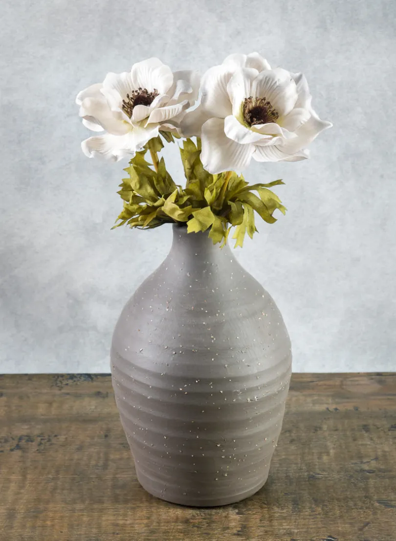 9in Tall Imari Aged Black Artisan Ceramic Vase