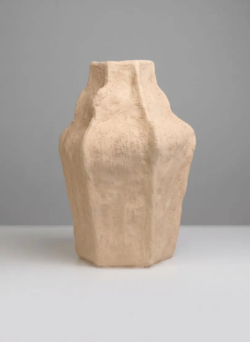 11in Tall Izmir Sand Ceramic Deco Vase
