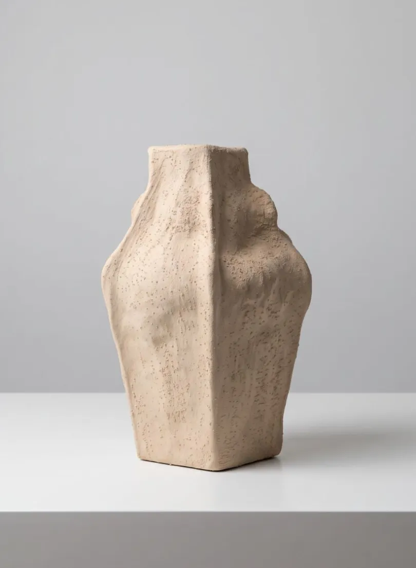 11in Tall Izmir Sand Ceramic Deco Vase