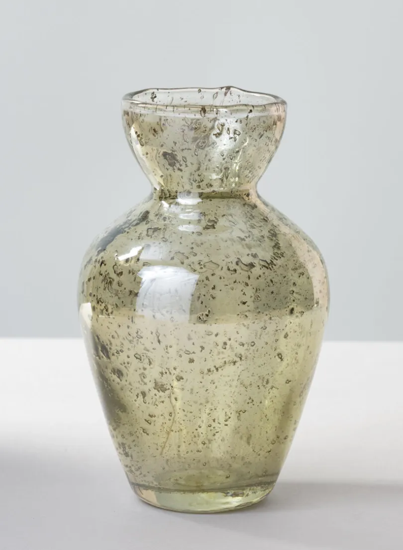 6in Tall Jacques Green Vintage Bud Glass Vase