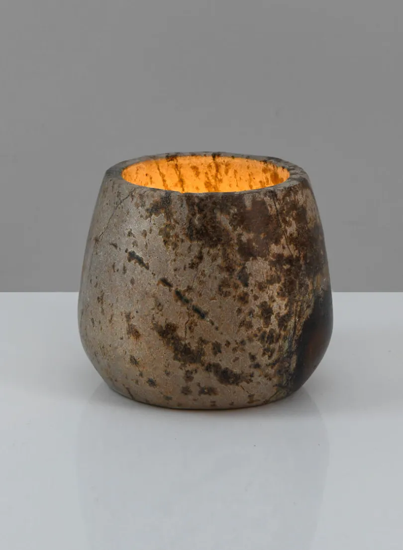 3in Tall Jaipur Forest Brown Marble Bowl