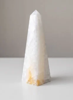 8in Tall Khyber White Onyx Obelisk