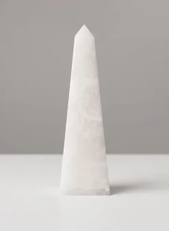 8in Tall Khyber White Onyx Obelisk