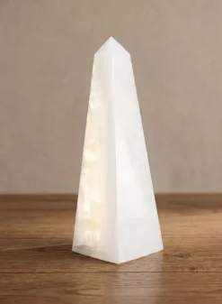 8in Tall Khyber White Onyx Obelisk