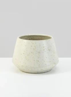 3.75in Tall Krater Rust White Pot