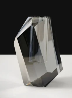 6in Tall Krustallos Luxe Chiseled Crystal Glass Vase