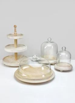 9.25in Tall La Boheme Glass Cloche with Wood Base