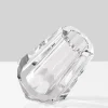 4in Tall Leaning Crystal Glass Bud Vase