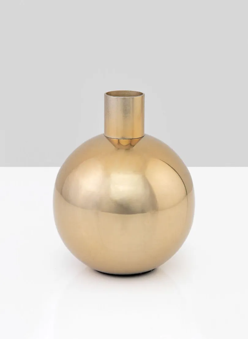 4.5in Tall Le Mans Gold Bud Stainless Steel Vase