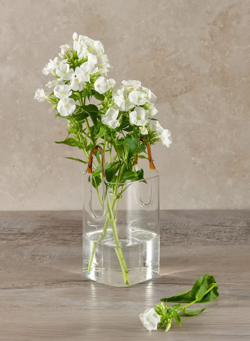 6.5in Tall Le Sac Bag Glass Vase, Mini