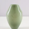 10in Tall Lucerne Jade Green Hand Blown Glass Vase
