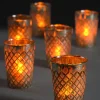 3.5in Tall Maharaj Tall Antique Silver Votive Holder, Set of 6
