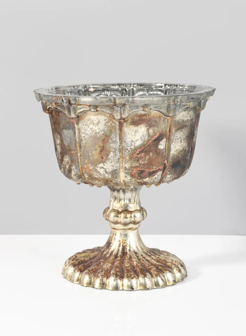 5in Tall Marie Antoinette Vintage Glass Flower Compote