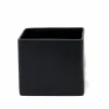 5in Tall Matte Black Ceramic Cube