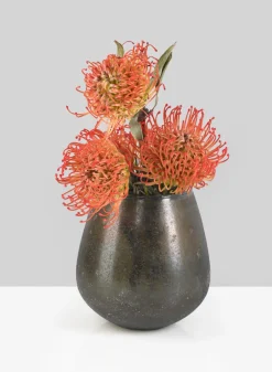 5.5in Tall Mesopotamia Bronze Balloon Glass Votive Holder