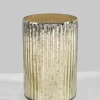 6in Tall Mewaar Old Silver Pleated Mercury Glass Vase