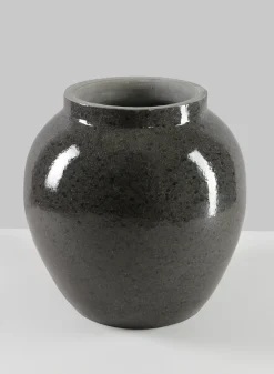 10.5in Tall Migos Gloss Black Ceramic Vase
