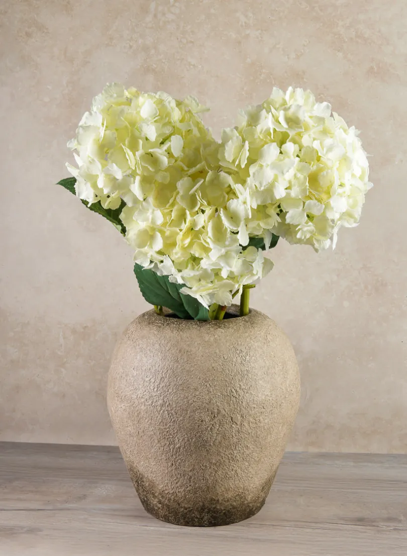 10.5in Tall Miko Rustic Beige Vase