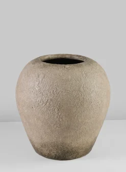 10.5in Tall Miko Rustic Beige Vase