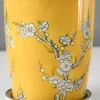 6in Tall Ming Safron Ceramic Pot with Saucer