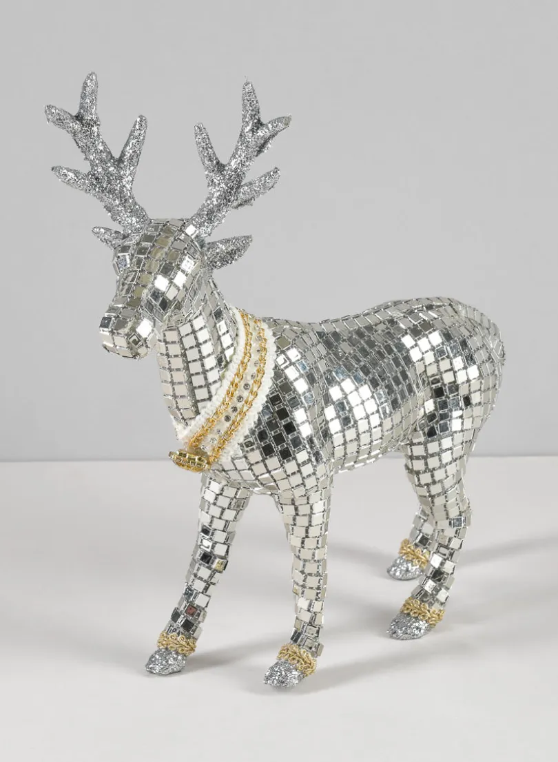 10in Tall Mirror Mosaic Deer