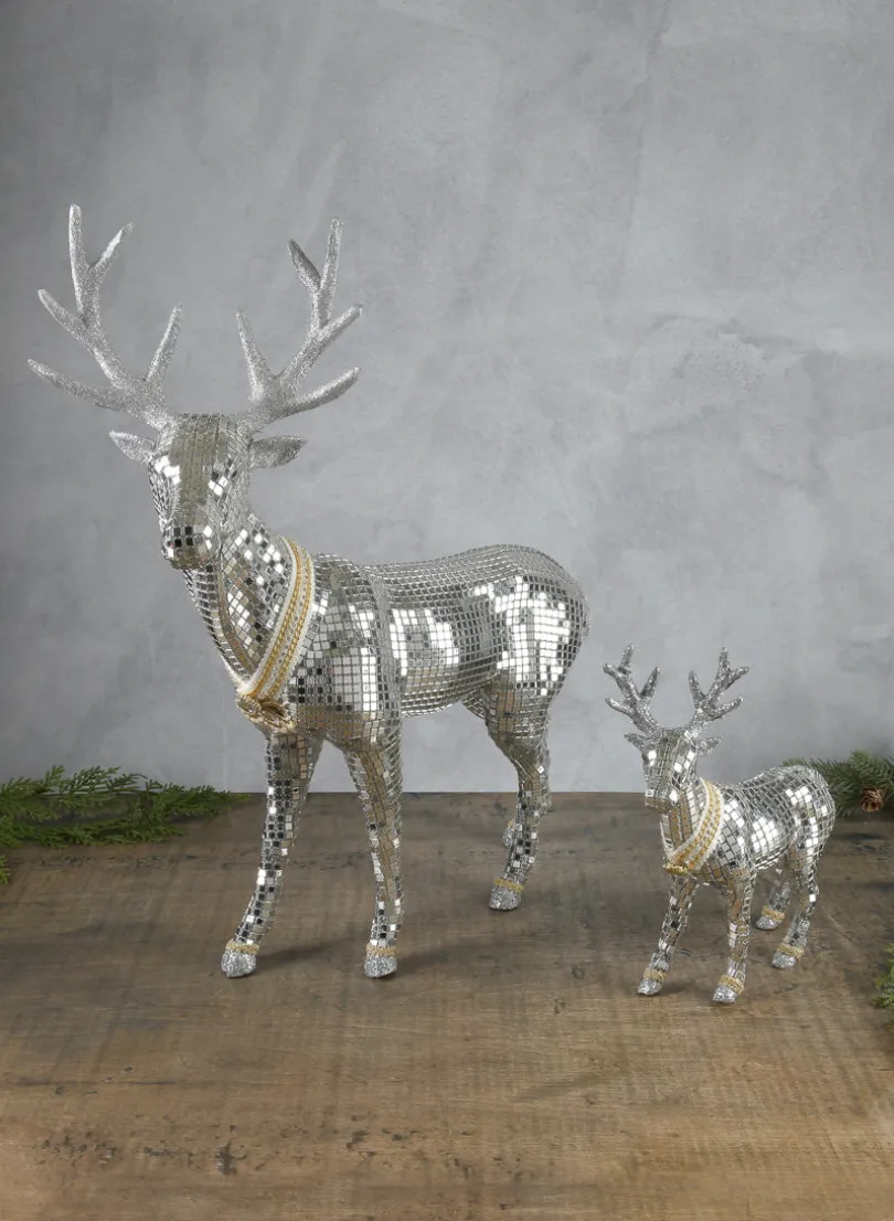 10in Tall Mirror Mosaic Deer