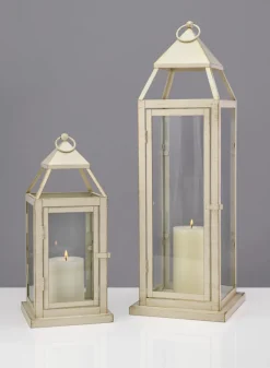 16in Tall Montmartre Aged White Lantern