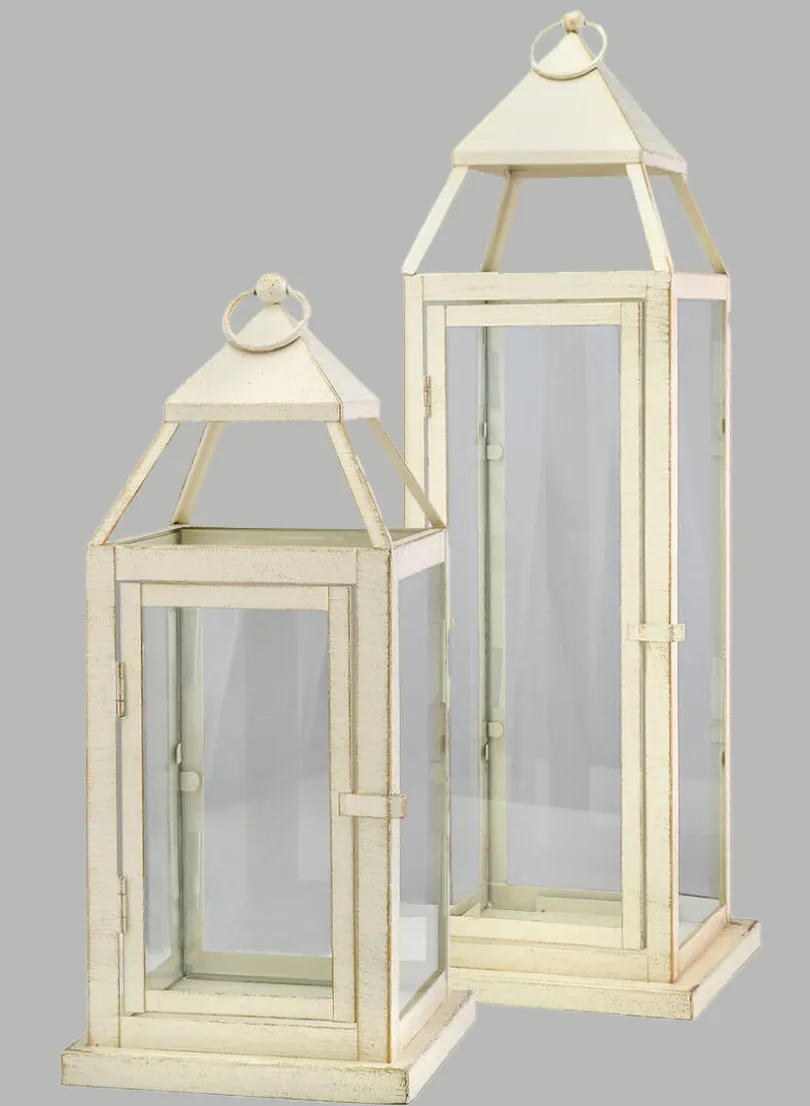 16in Tall Montmartre Aged White Lantern