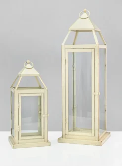 16in Tall Montmartre Aged White Lantern
