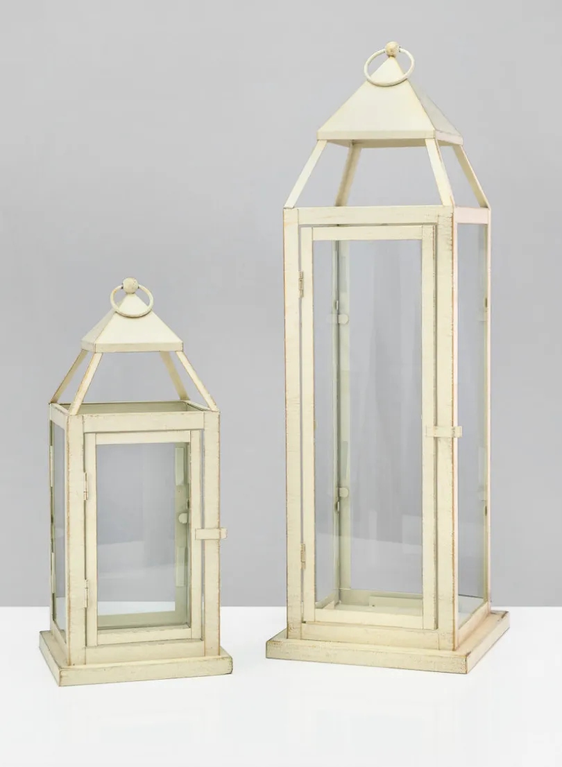 16in Tall Montmartre Aged White Lantern