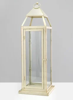 24in Tall Montmartre Aged White Lantern
