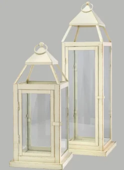 24in Tall Montmartre Aged White Lantern