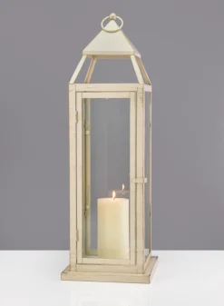 24in Tall Montmartre Aged White Lantern