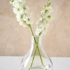 7.5in Tall Muran Clear Hand Blown Deco Glass Vase