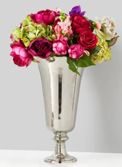 16in Tall Nickel Flower Vase
