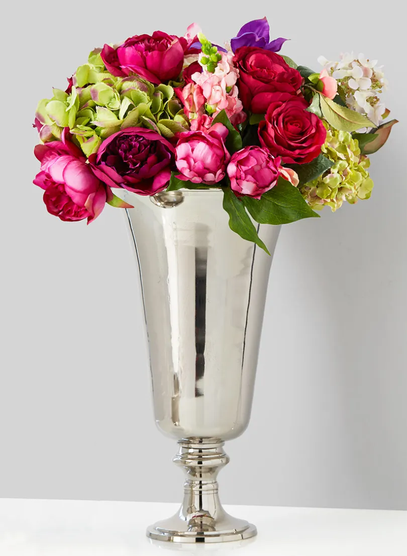 16in Tall Nickel Flower Vase