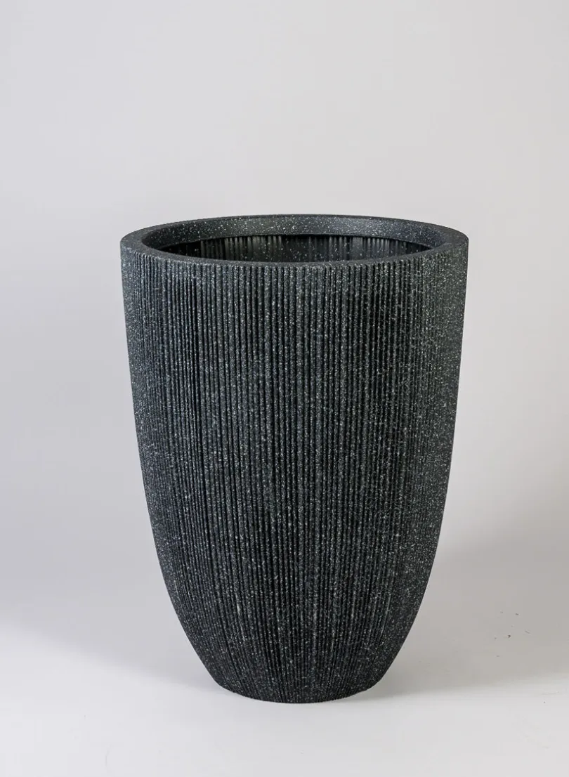 19in Tall Nordic BLK Real Look PVC Lightweight Planter