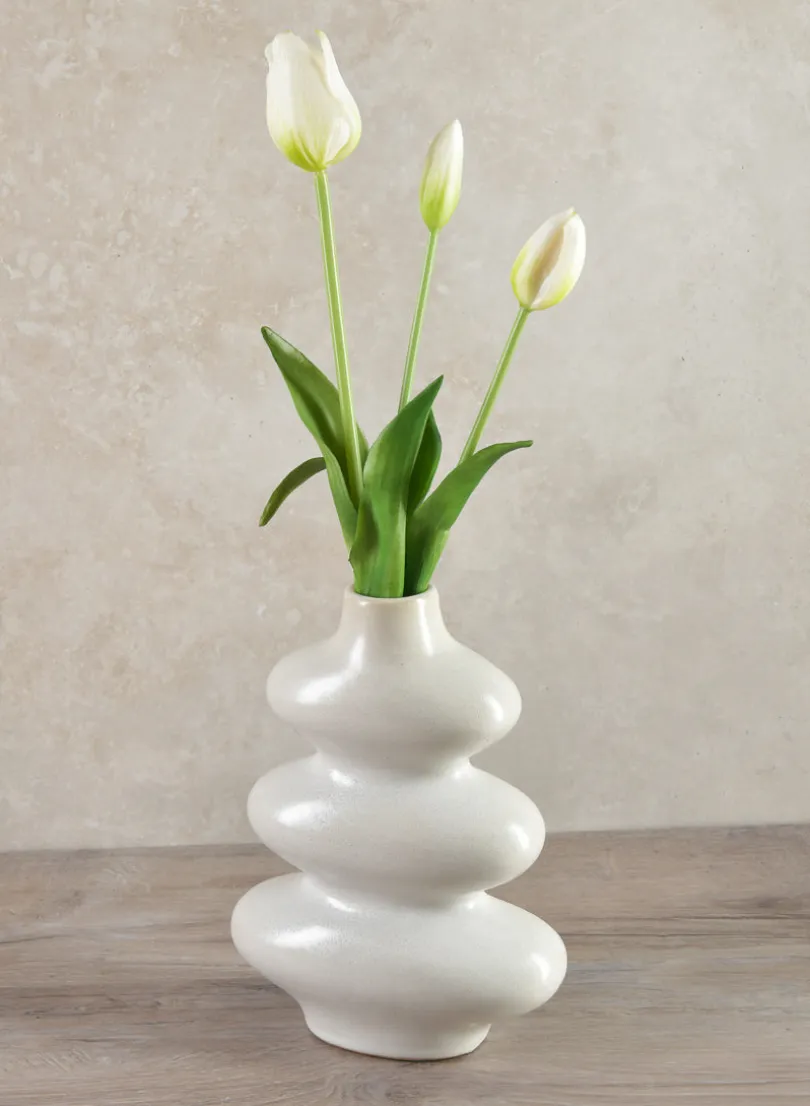 9in Tall Nuage Deco Ceramic Vase