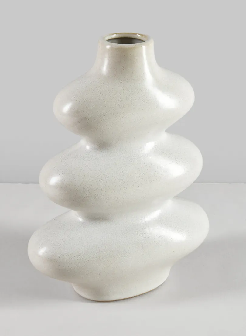 9in Tall Nuage Deco Ceramic Vase