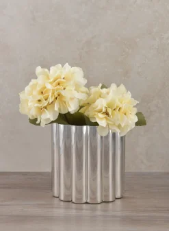 6in Tall Nuage Silver Stainless Steel Vase