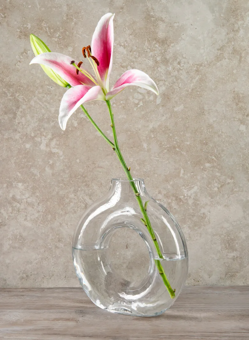 8in Tall Obelisk Deco Glass Vase