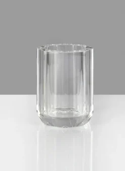 4in Tall Octagon Crystal Glass Vase