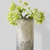 9in Tall Old Pewter Glass Vase