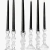 8in Tall Optical Glass Candlestick, Set of 6