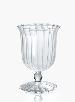 5.25in Tall Optical Glass Mini Urn Vase